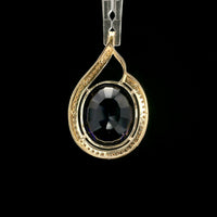 8.94 Ct Oval Mixed Cut Lab Grown Sapphire 14K Gold Pendant
