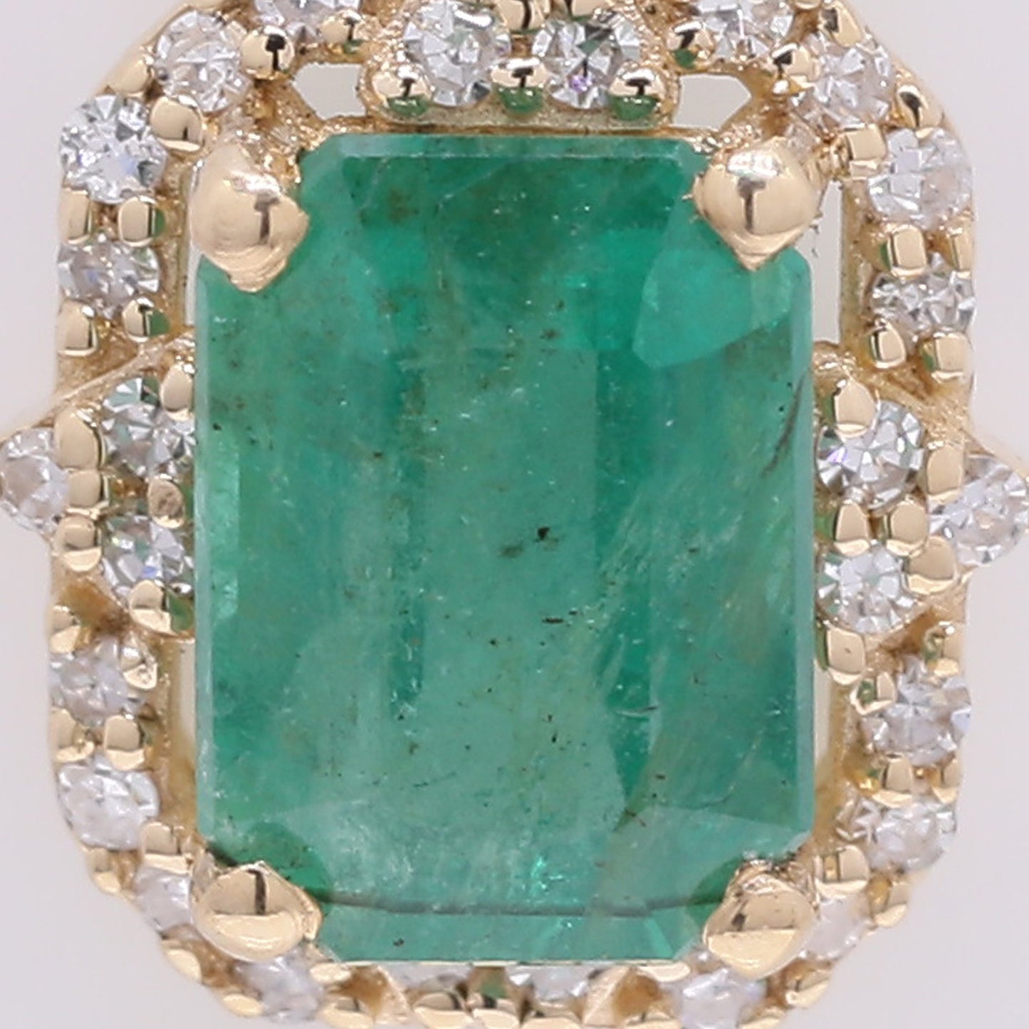 1.15 Ct Octagon Step Cut Natural Emerald 14K Gold Pendant