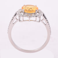 1.43 Ct Round Mixed Cut Natural Fire Opal 950 Platinum Ring