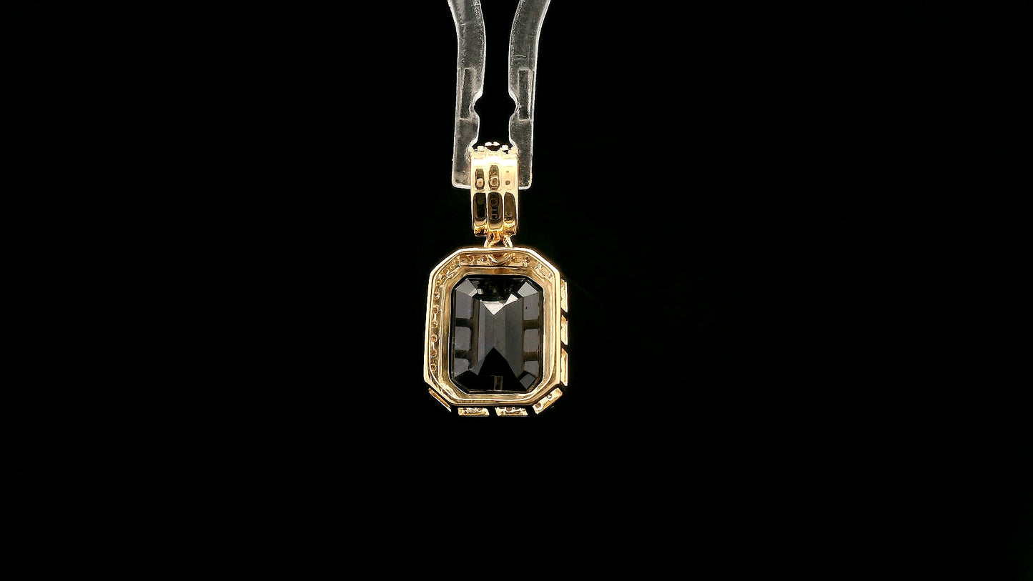 3.86 Ct Octagon Natural Sapphire 14K Gold Pendant