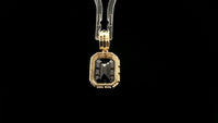3.86 Ct Octagon Natural Sapphire 14K Gold Pendant