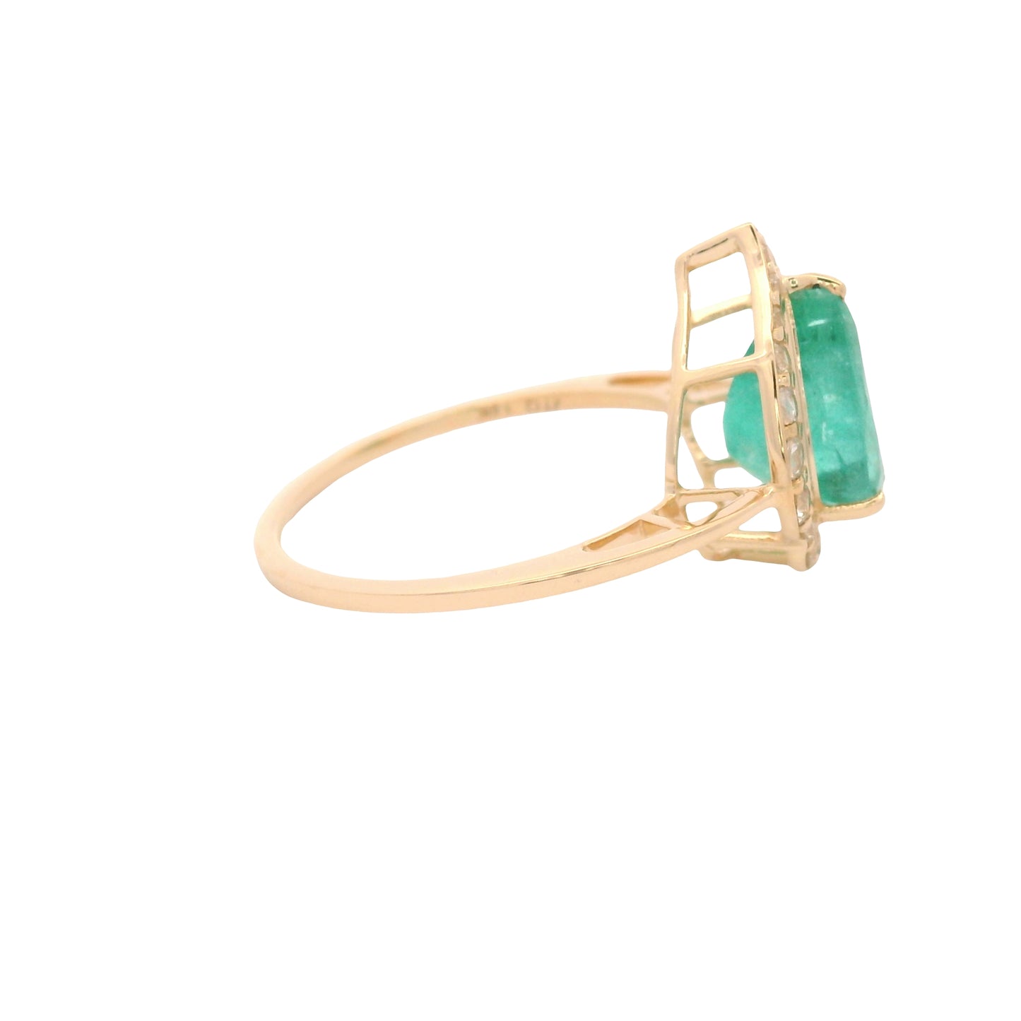 2.36 Ct Pear Emerald 14K Gold Ring