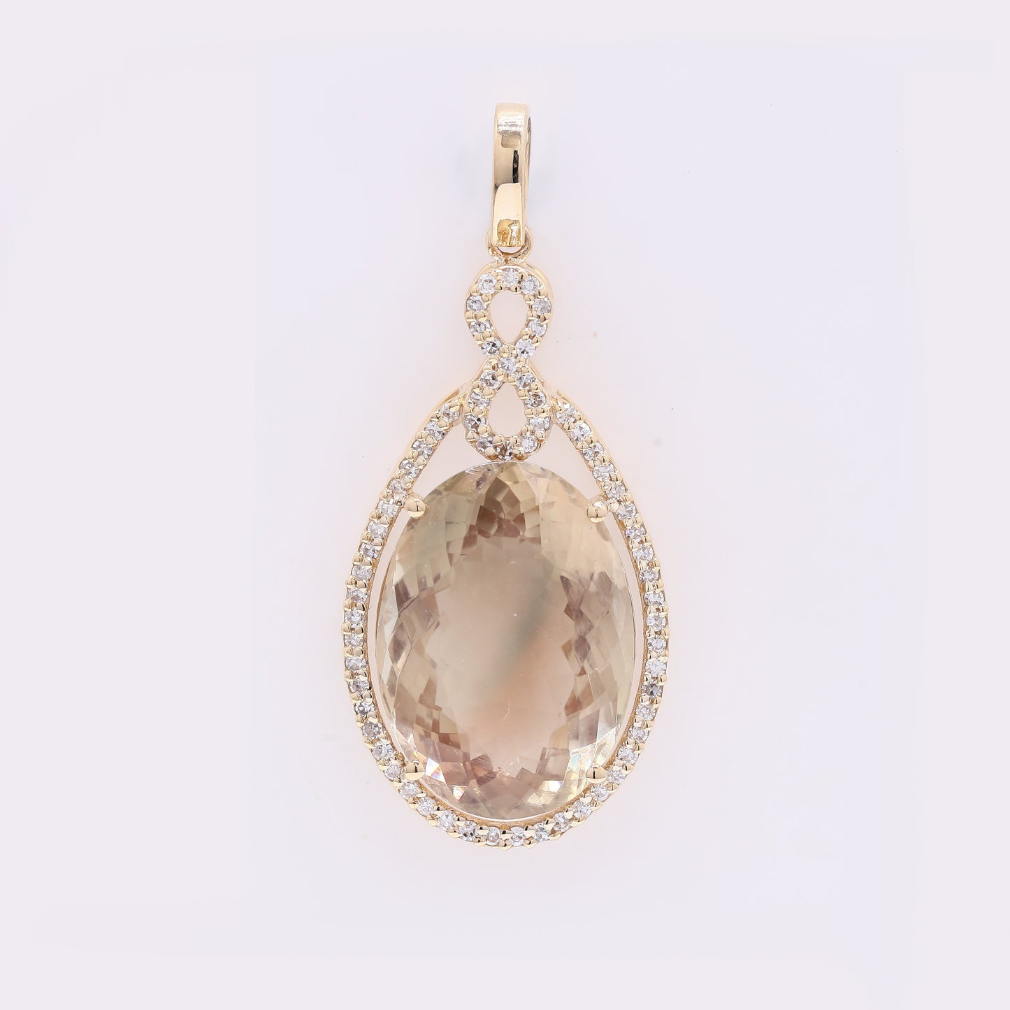 7.41 Ct Pear Mixed Cut Natural Sunstone 14K Gold Pendant