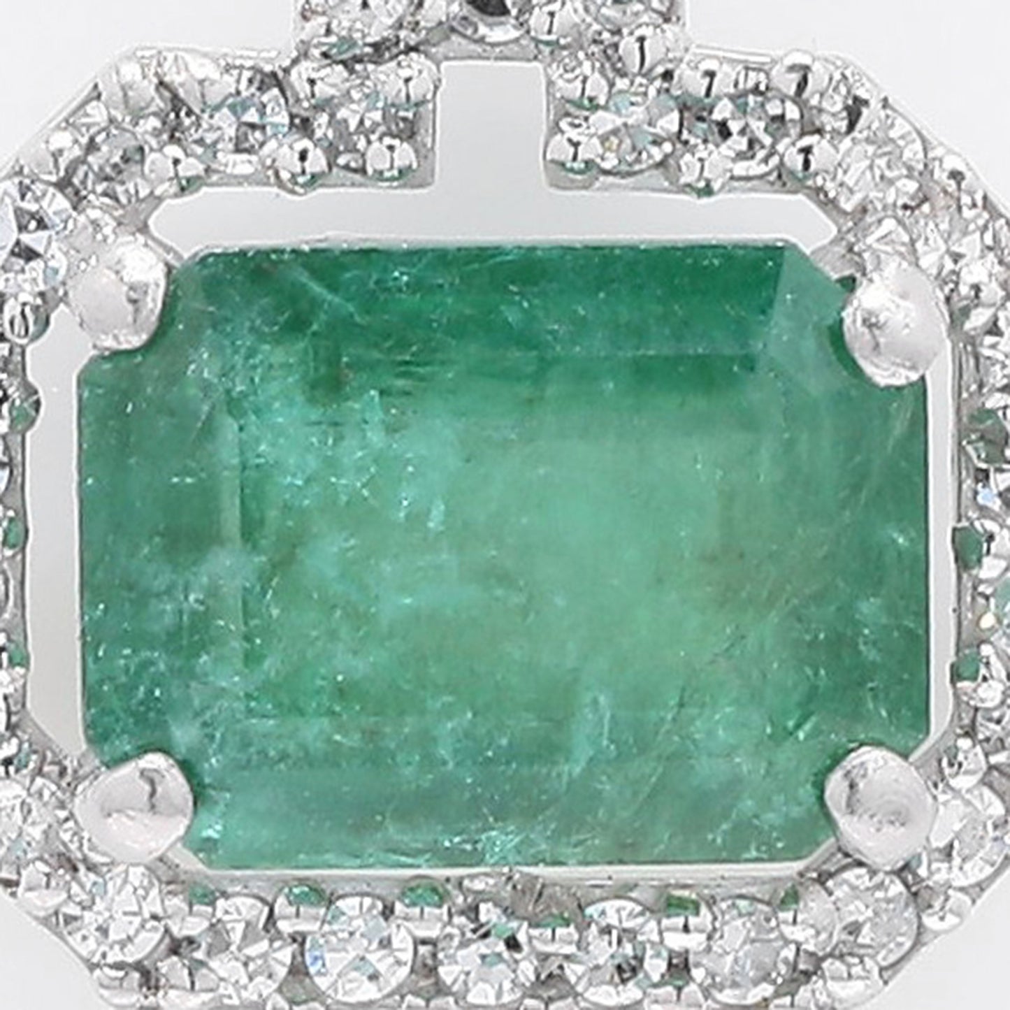 1.17 Ct Octagon Step Cut Natural Emerald 950 Platinum Pendant