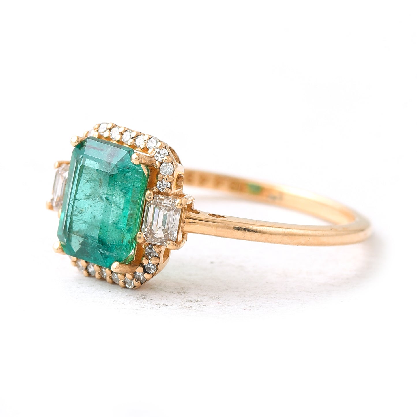 1.61 Ct Octagon Emerald 14K Gold Ring