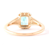 1.01 Ct Octagon Step Cut Natural Emerald 14K Gold Ring