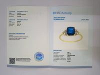 1.69 Ct Cushion Natural Sapphire 14K Gold Ring