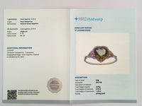 1.37 Ct Heart Mixed Cut Natural Green Sapphire 14K Gold Ring