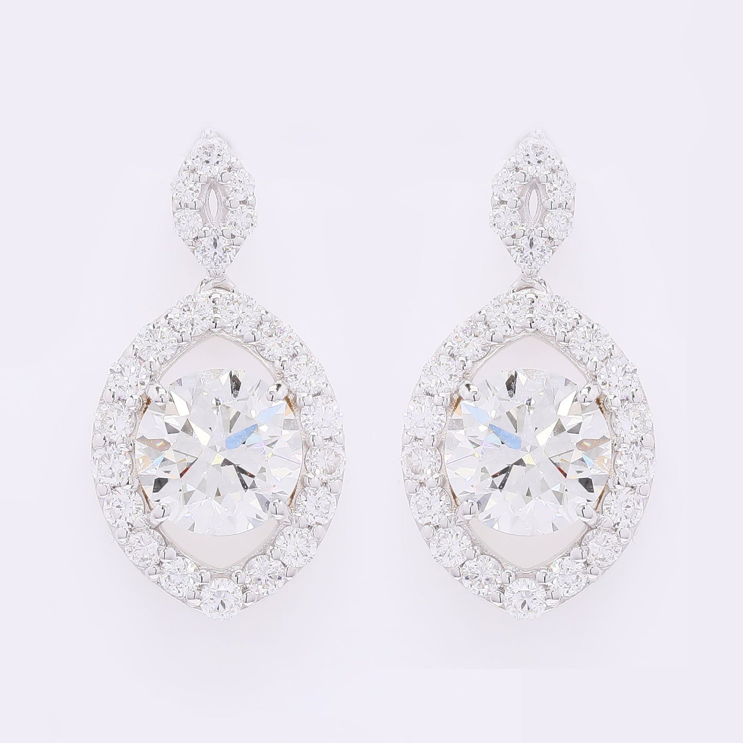 4.09 Carats Lab Grown Diamond 14K Gold Earrings