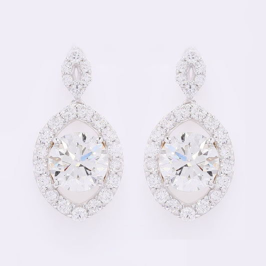 4.09 Carats Lab Grown Diamond 14K Gold Earrings