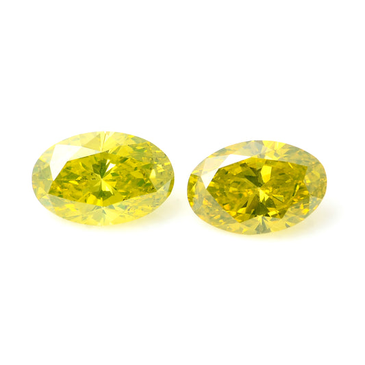 0.69 Carat Yellow Diamond Oval Loose Gemstone