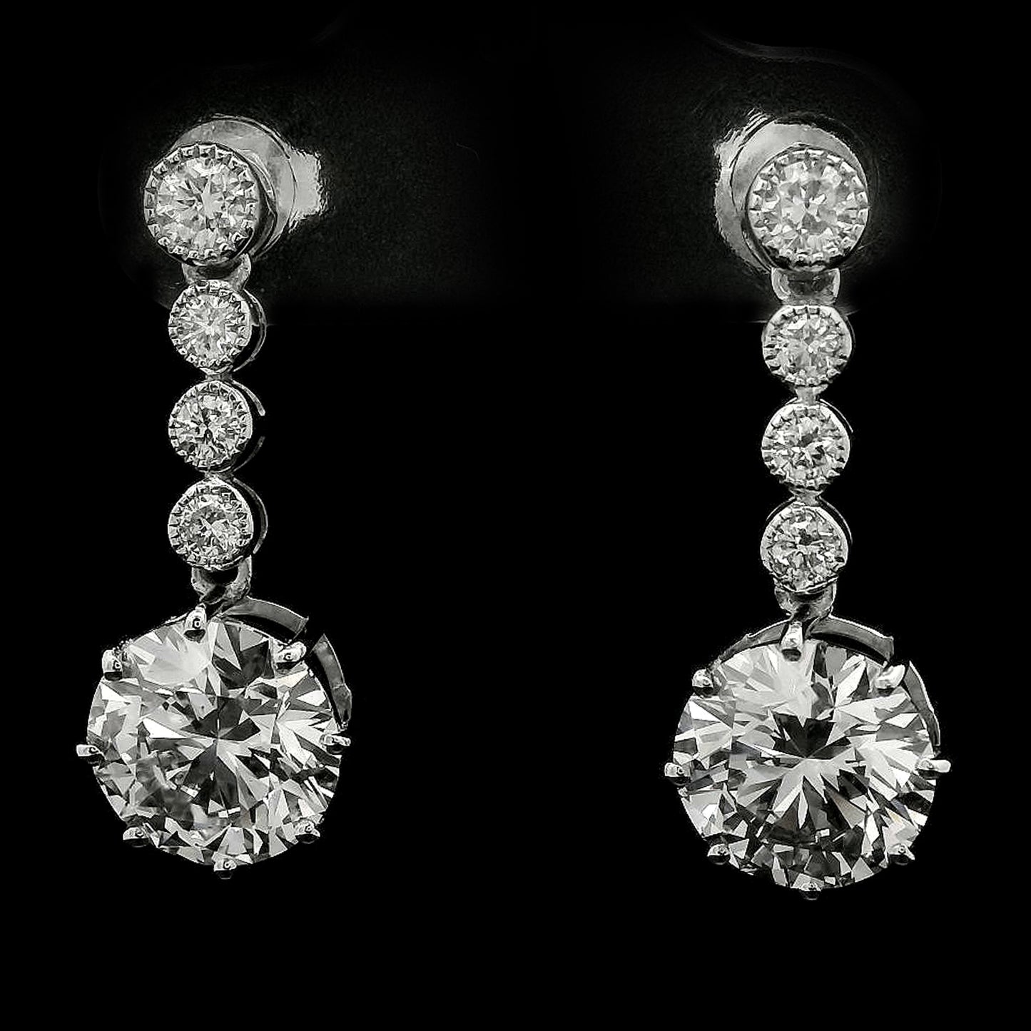 3.55 Carats Lab Grown Diamond 14K Gold Earrings
