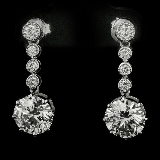 3.55 Carats Lab Grown Diamond 14K Gold Earrings