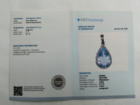 3.59 Ct Pear Mixed Cut Natural Aquamarine 950 Platinum Pendant