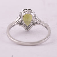 1.44 Ct Pear Mixed Cut Natural Green Tourmaline 950 Platinum Ring
