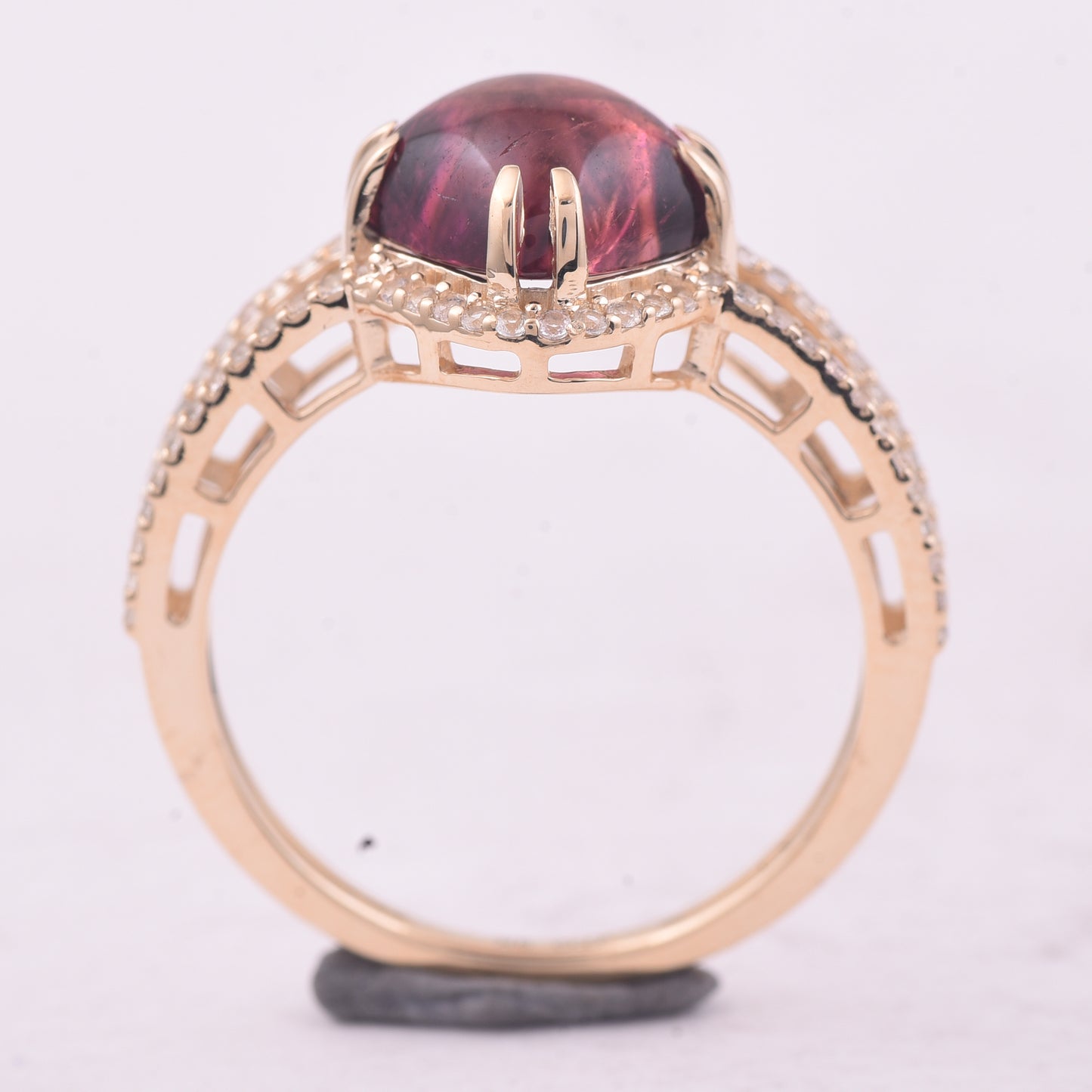 3.14 Ct Cushion Tourmaline 9K Gold Ring