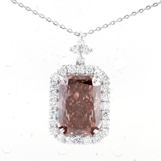 6.25 Carats Pink Lab Grown Diamond 14K Gold Pendant