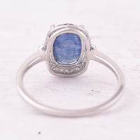 2.43 Ct Cushion Mixed Cut Natural Sapphire 950 Platinum Ring