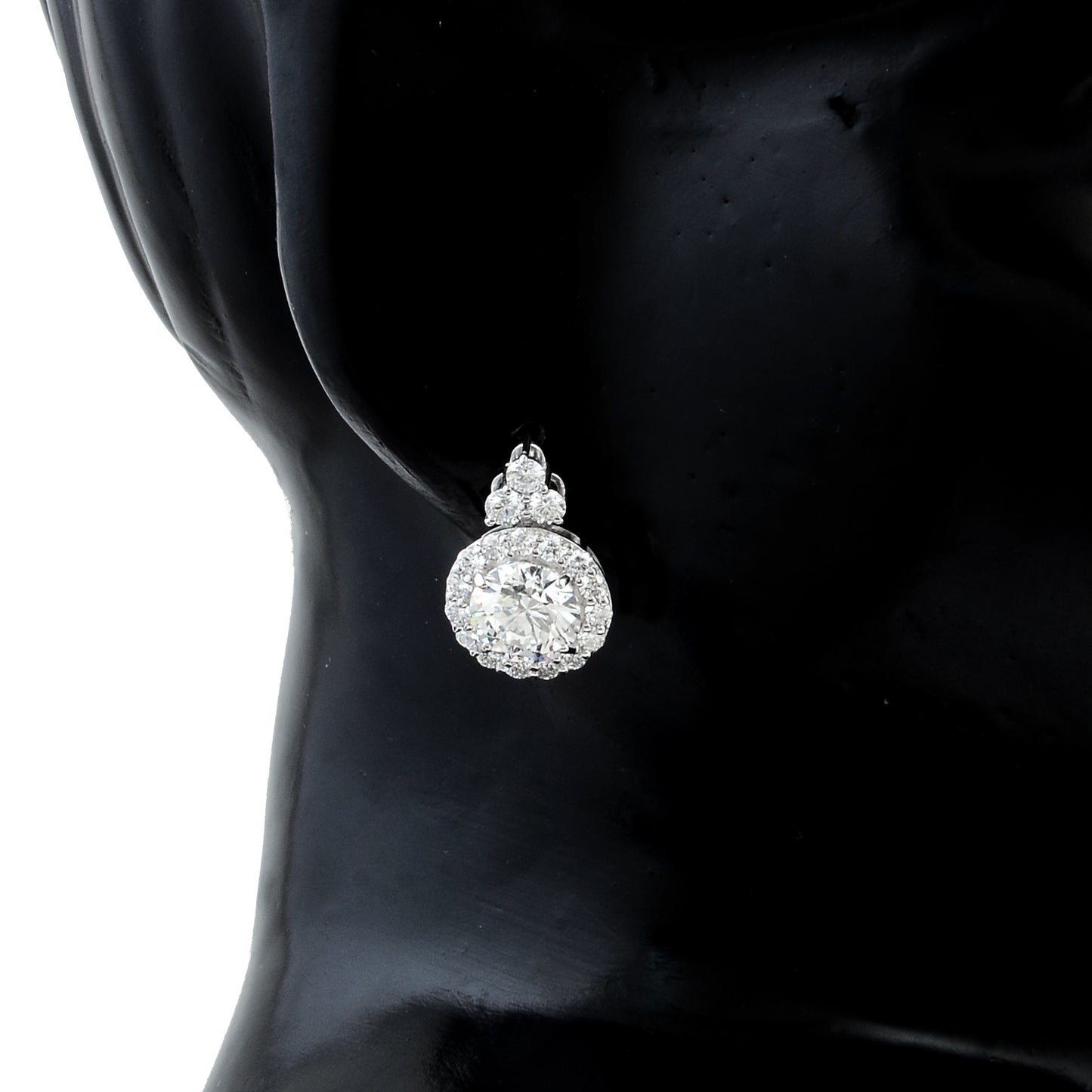4.25 Carats Lab Grown Diamond 14K Gold Earrings