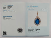 1.75 Ct Oval Mixed Cut Natural Sapphire 14K Gold Pendant