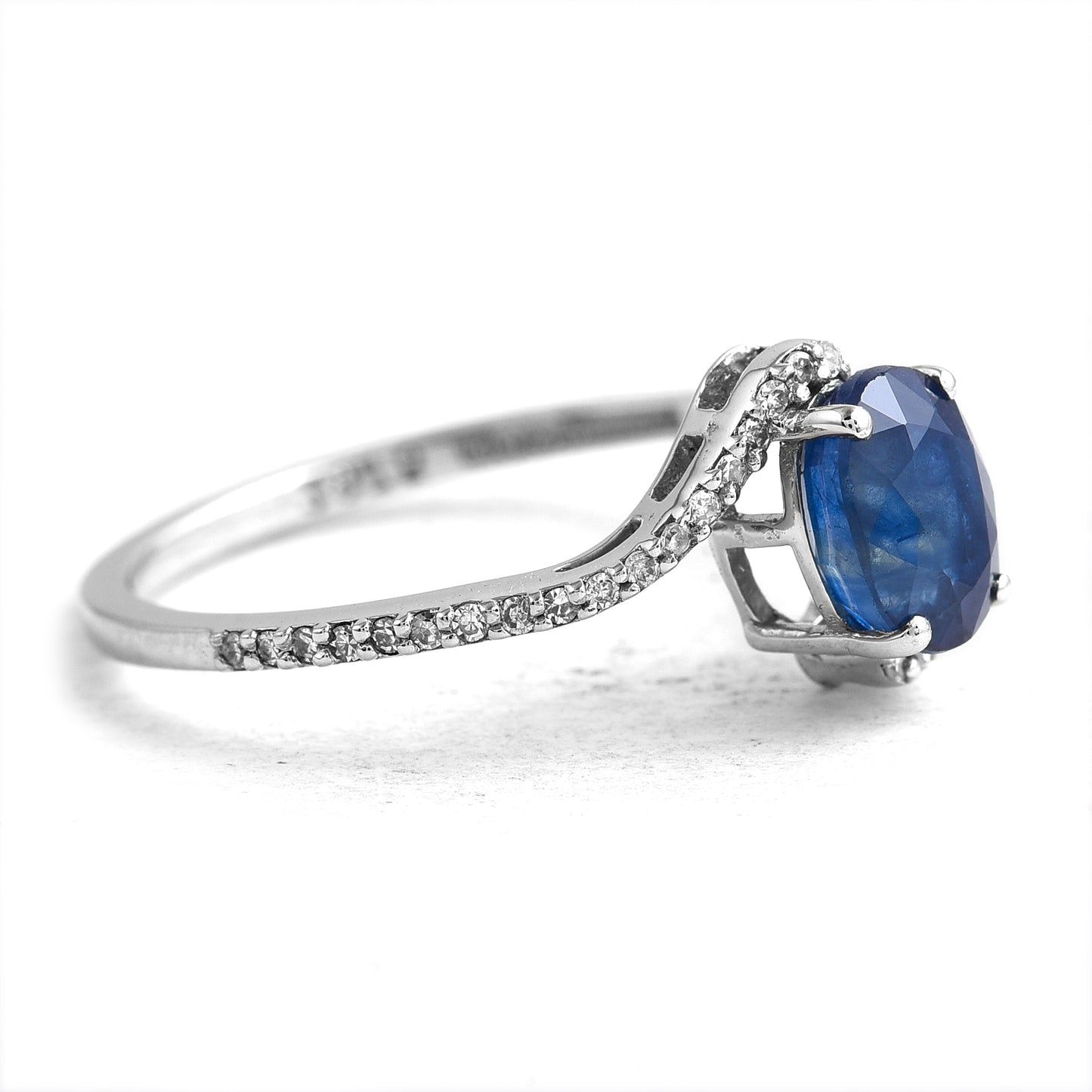 2.48 Ct Oval Mixed Cut Natural Sapphire 950 Platinum Ring