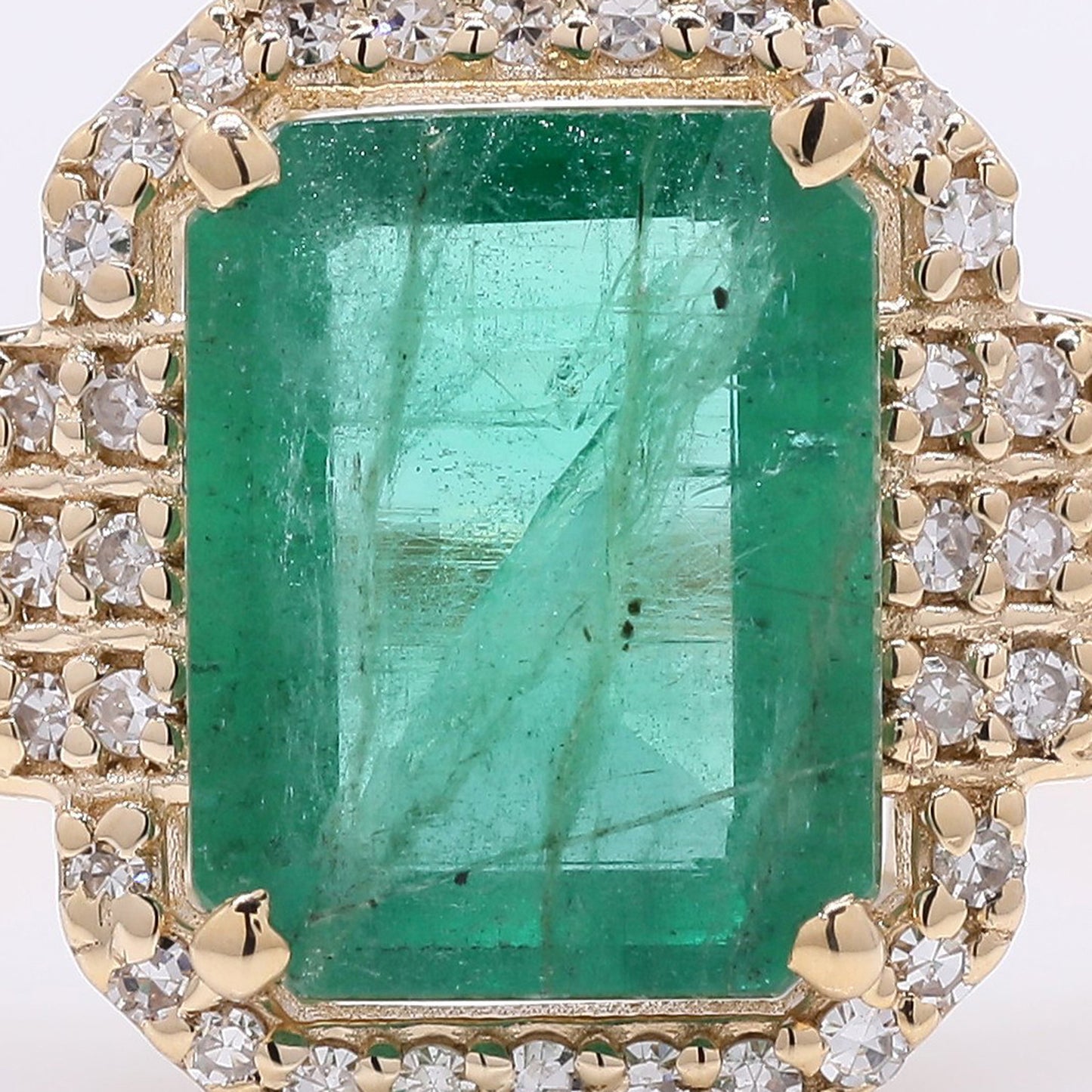 1.65 Ct Octagon Step Cut Natural Emerald 14K Gold Ring