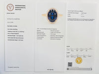 7.54 Ct Oval Blue Sapphire 18K Gold Ring