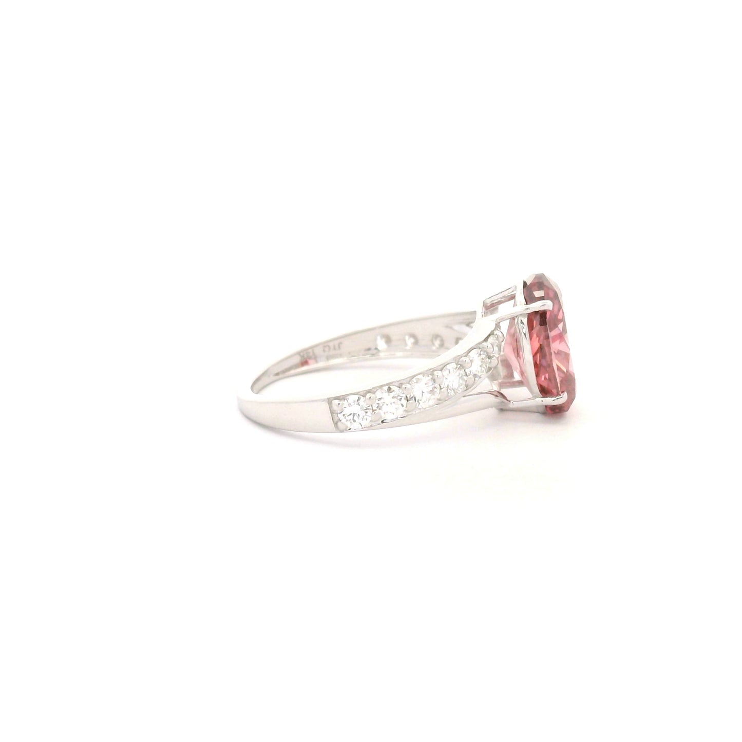 3.62 Carats Pink Lab Grown Diamond 14K Gold Ring