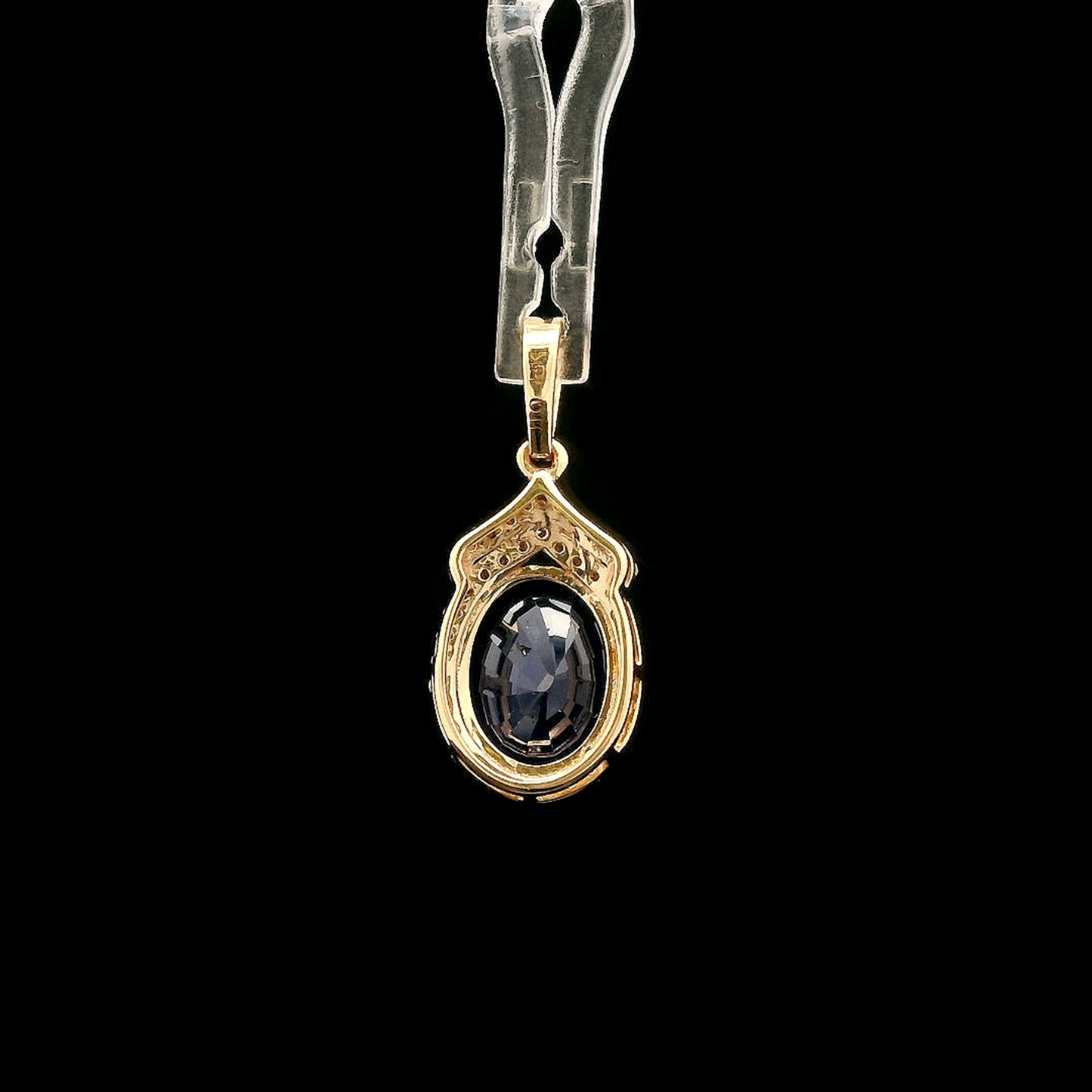 2.30 Ct Oval Mixed Cut Natural Sapphire 14K Gold Pendant