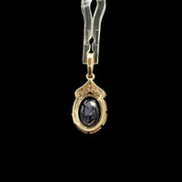 2.30 Ct Oval Mixed Cut Natural Sapphire 14K Gold Pendant