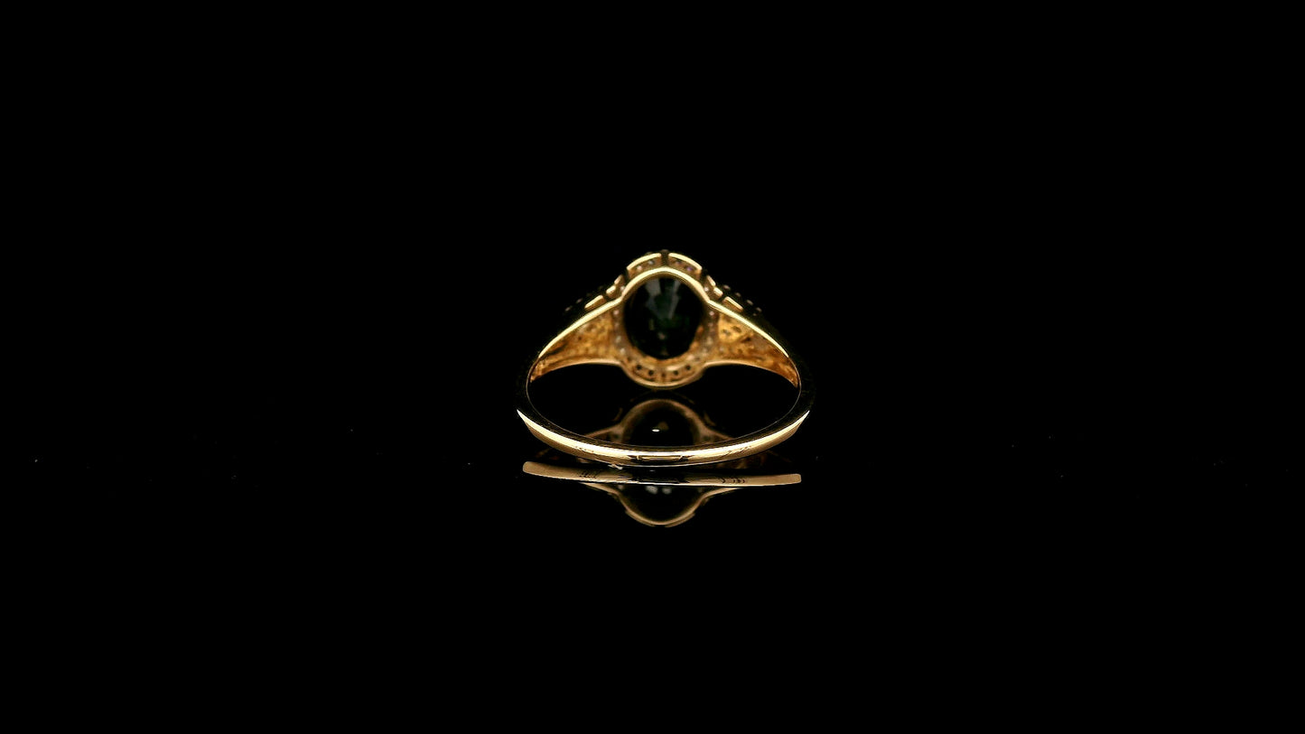1.76 Ct Oval Natural Sapphire 14K Gold Ring