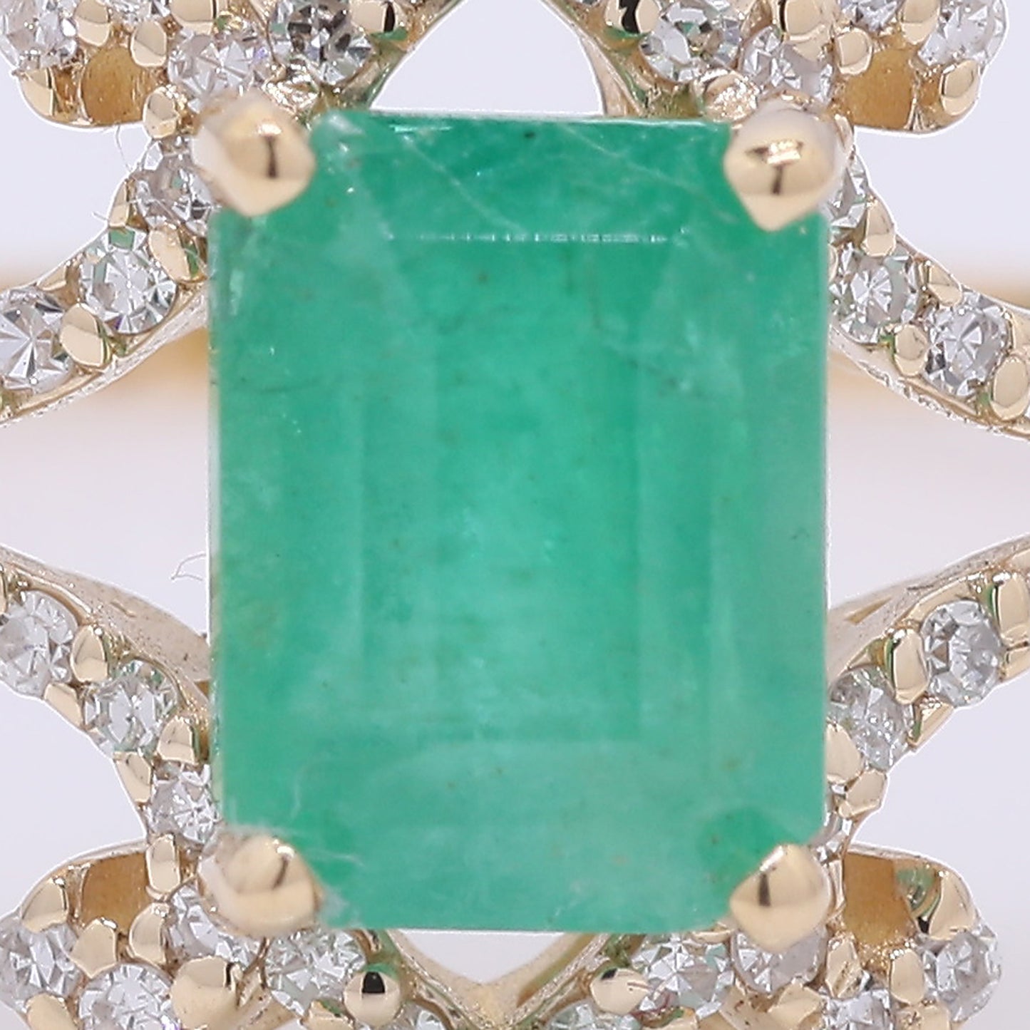 1.51 Ct Octagon Step Cut Natural Emerald 14K Gold Ring
