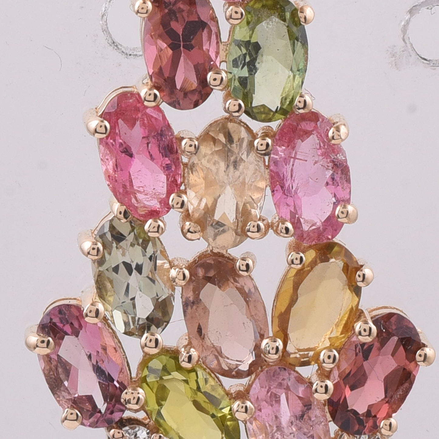 2.70 Ct Oval Natural Multi-Coloured Tourmaline 14K Gold Pendant