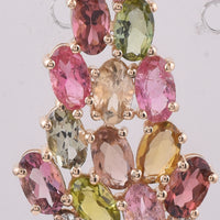 2.70 Ct Oval Natural Multi-Coloured Tourmaline 14K Gold Pendant