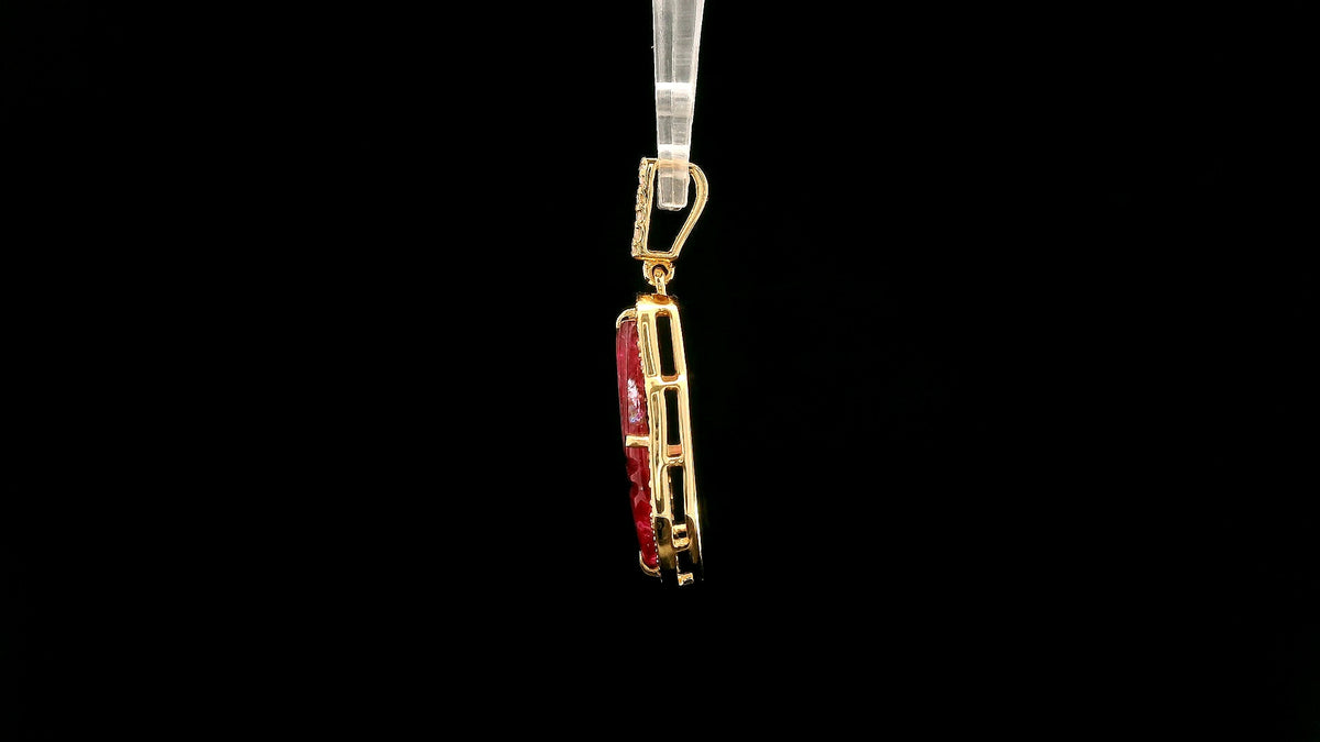 1.74 Ct Fancy Natural Tourmaline 14K Gold Pendant