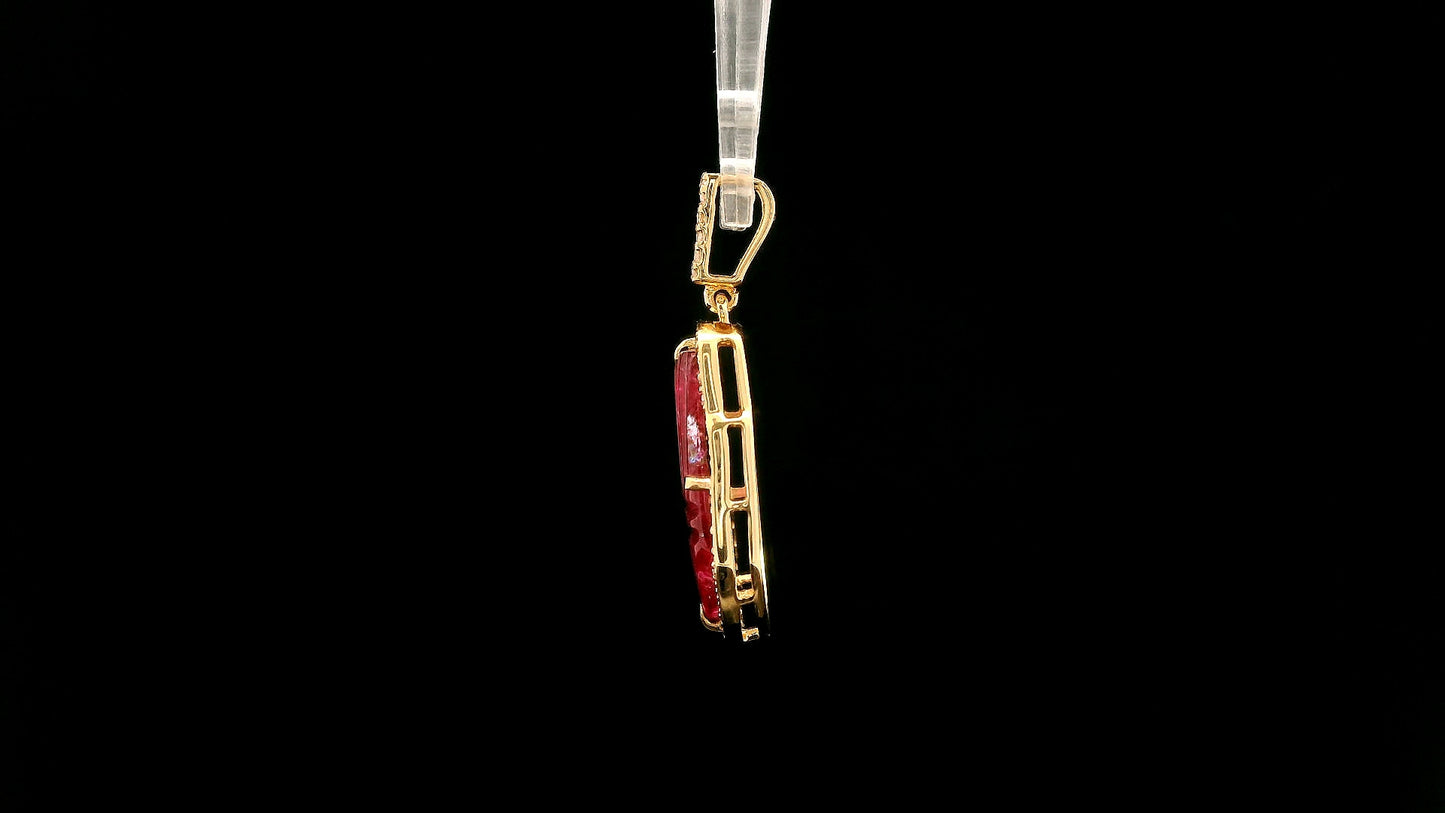 1.74 Ct Fancy Natural Tourmaline 14K Gold Pendant