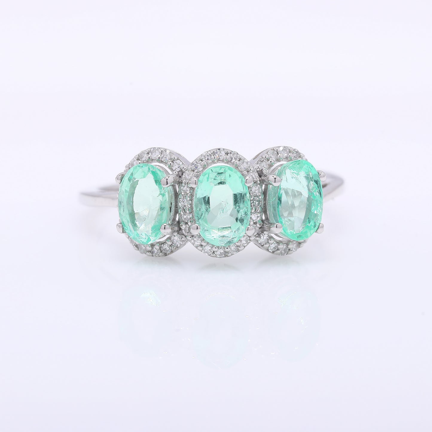 1.75 Ct Oval Mixed Cut Natural Emerald 950 Platinum Ring