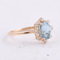 1.26 Ct Oval Natural Aquamarine 14K Gold Ring