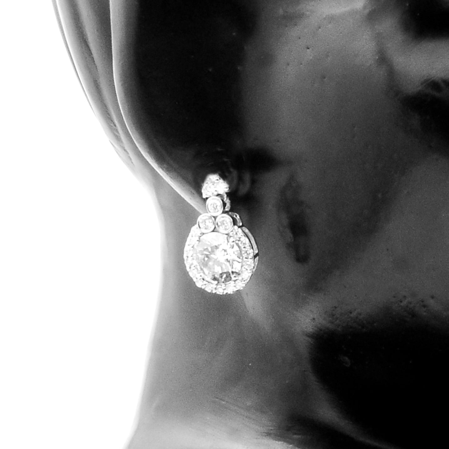 3.74 Carats Lab Grown Diamond 14K Gold Earrings