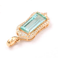 1.44 Ct Rectangle Step Cut Natural Emerald 14K Gold Pendant