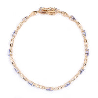 3.16 Ct Pear Tanzanite 14K Gold Bracelet