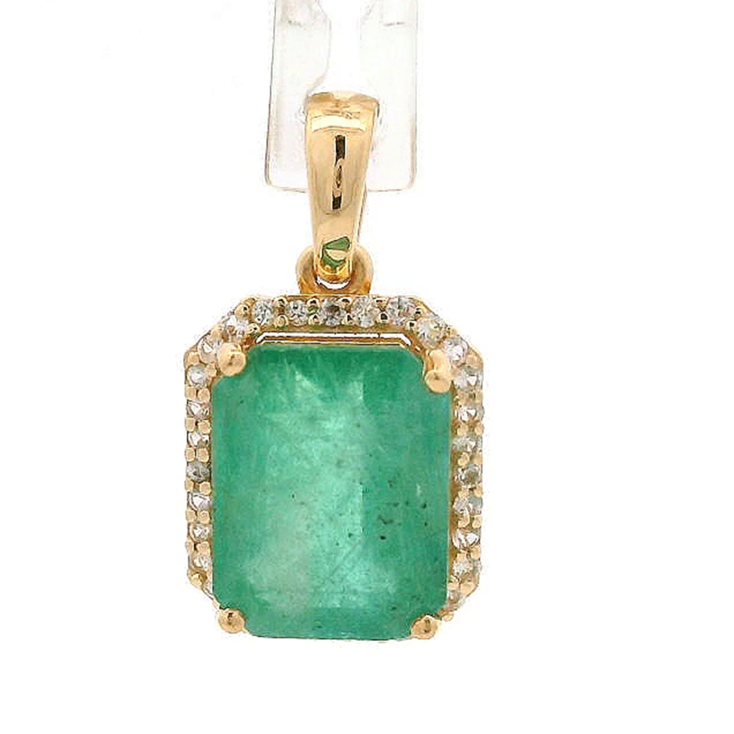 2.72 Ct Octagon Emerald 14K Gold Pendant