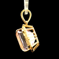 10.69 Ct Cushion Kunzite 14K Gold Pendant