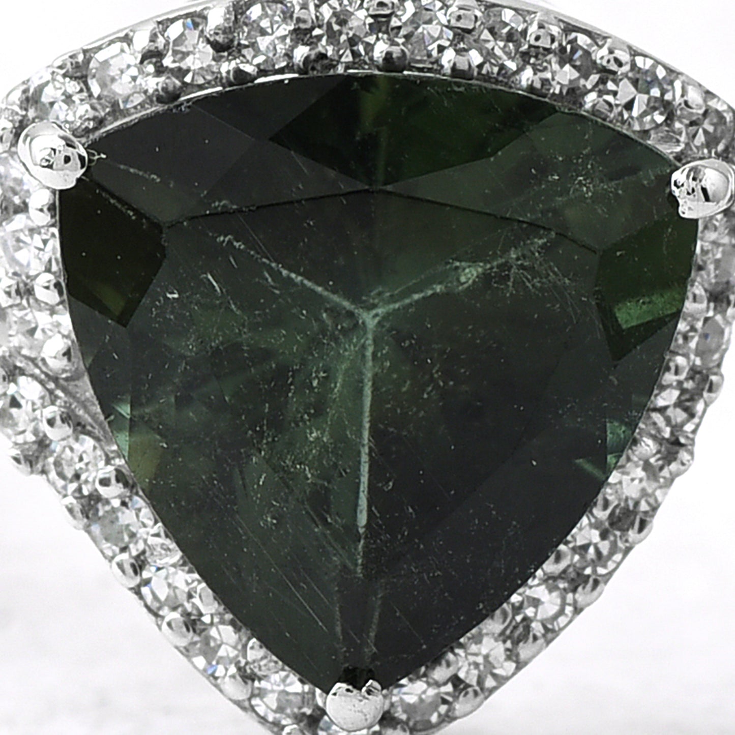 2.12 Ct Trillion Tourmaline 950 Platinum Ring