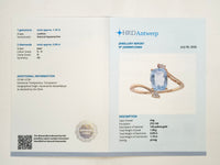 1.28 Ct Cushion Natural Aquamarine 14K Gold Ring