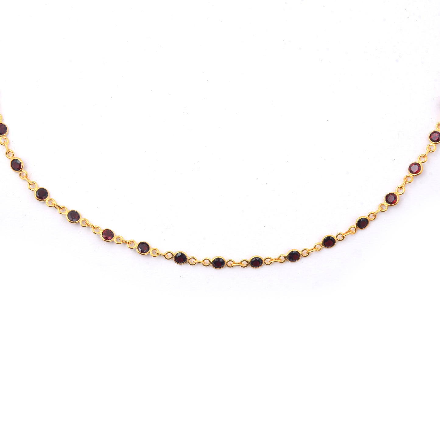 12.06 Ct Round Garnet 925 Sterling Silver Necklace