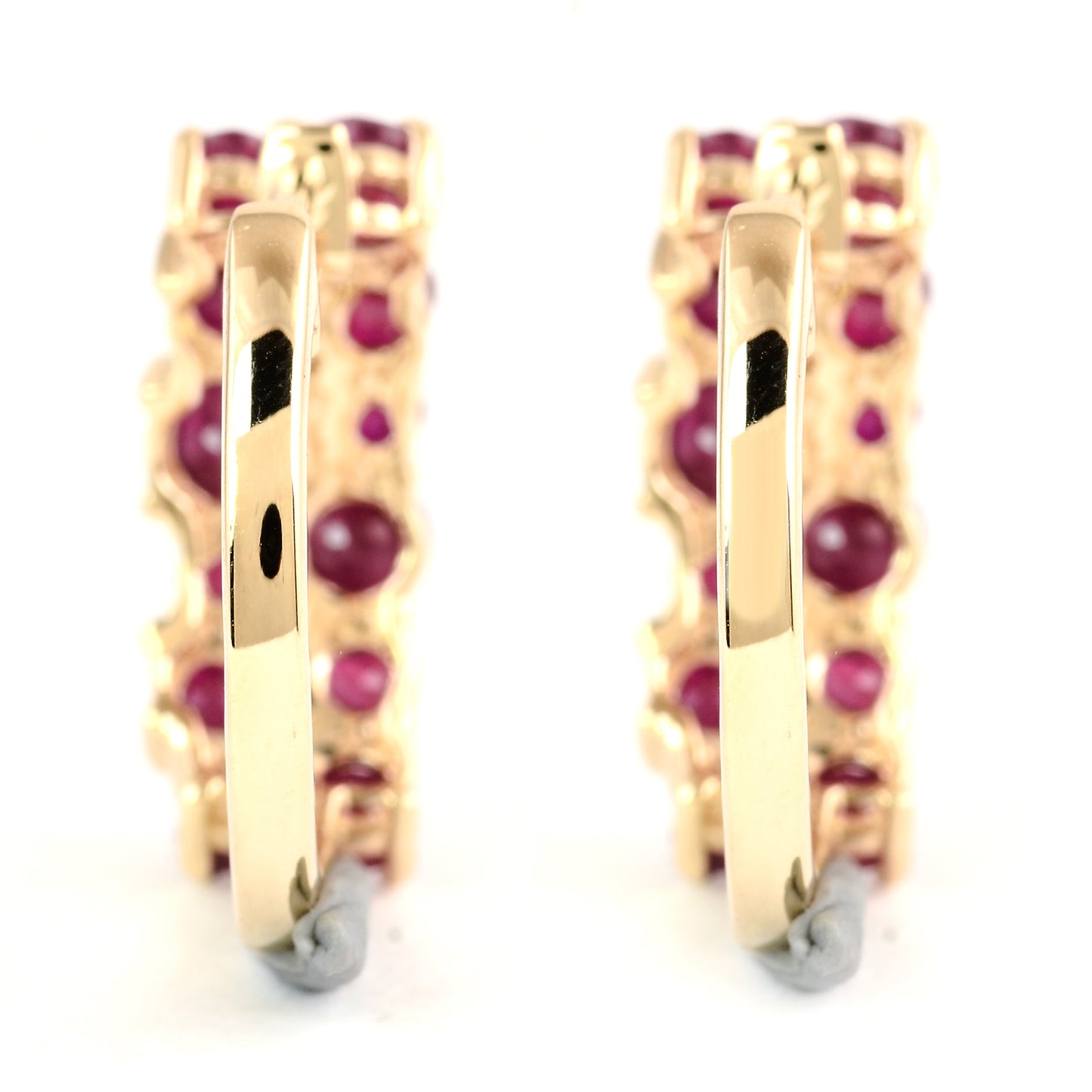 3.33 Ct Round Ruby 14K Gold Earrings