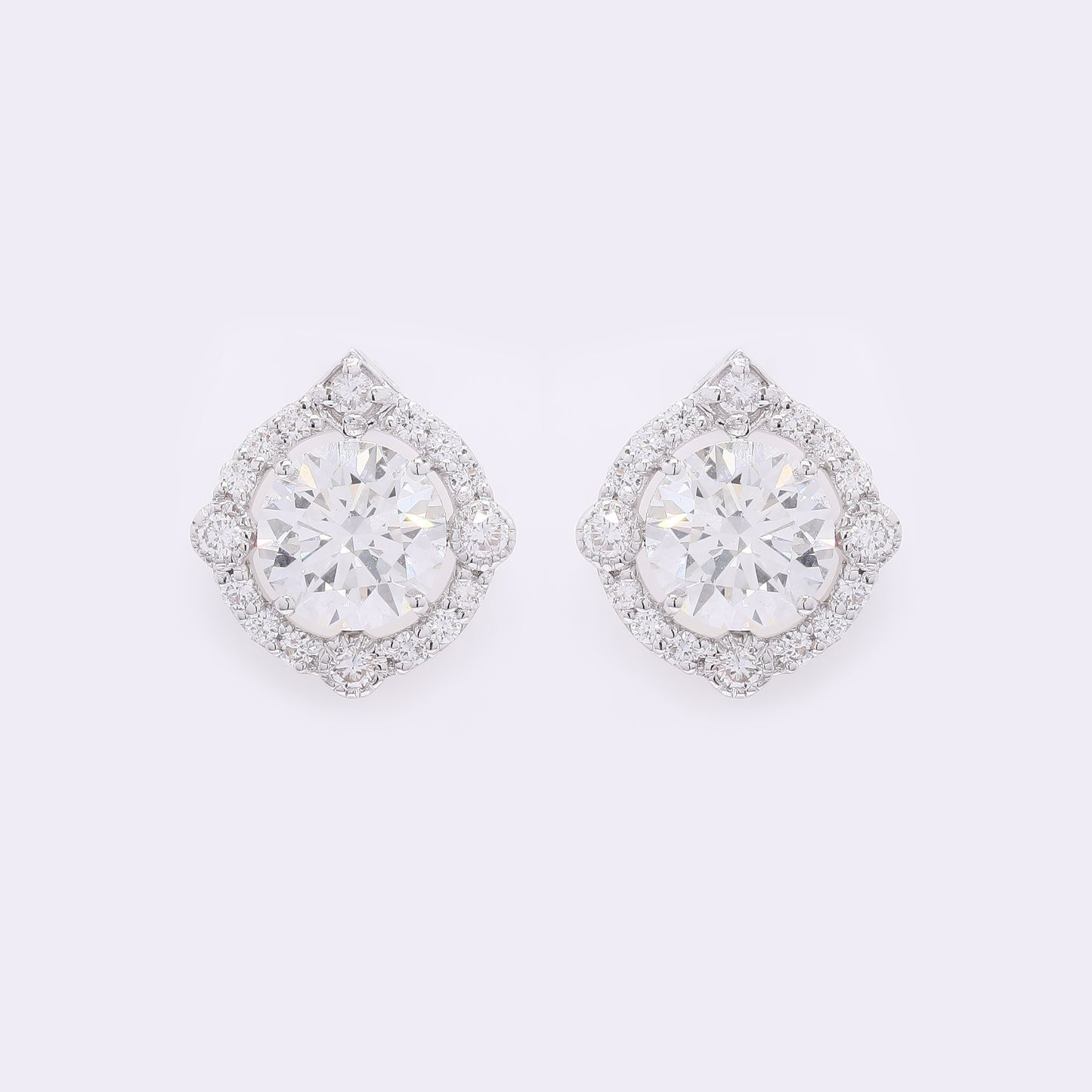 3.64 Carats Lab Grown Diamond 14K Gold Earrings