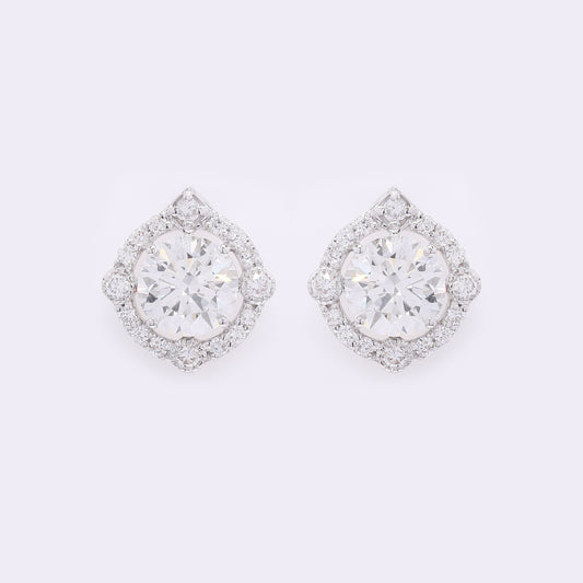 3.64 Carats Lab Grown Diamond 14K Gold Earrings