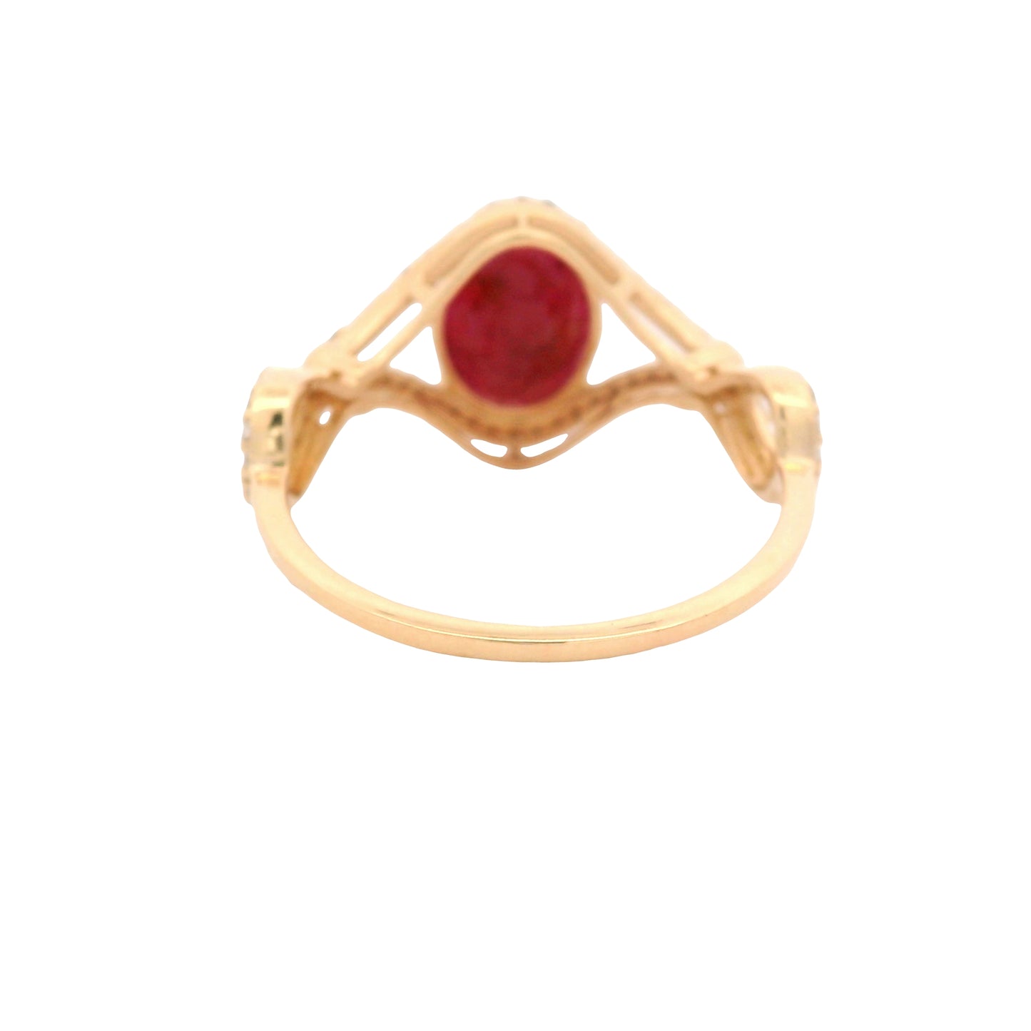 2.04 Ct Oval Mixed Cut Natural Corundum Ruby 14K Gold Ring